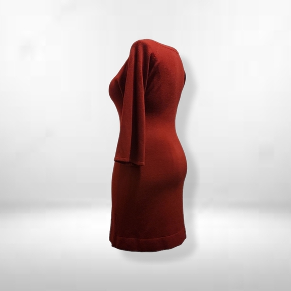 Connected Apparel Burgundy Long Sleeve SweaterDress Madmen Vibes - Picture 5 of 7